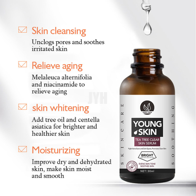 1oz/30ml OEM ऑर्गेनिक टी ट्री रिलीफ एसेंस फ़ेस सीरम रिपेयर एक्ने पिंपल रिमूवर