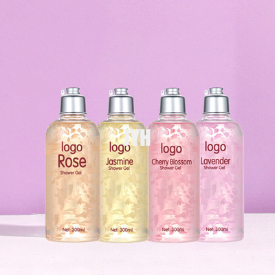 300ml OEM त्वचा देखभाल उत्पाद पंखुड़ी इत्र सफाई मॉइस्चराइजिंग स्नान जेल