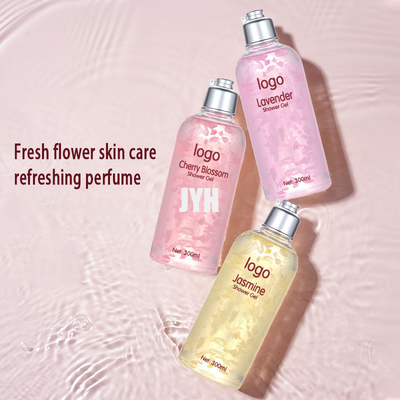 300ml OEM त्वचा देखभाल उत्पाद पंखुड़ी इत्र सफाई मॉइस्चराइजिंग स्नान जेल